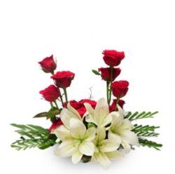 Red Roses And White Lilies 