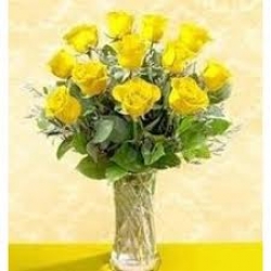Yellow Roses In Vase