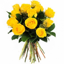 18 Yellow Roses Hand Tied Bunch 