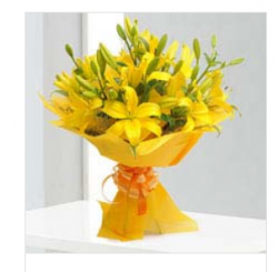10 Yellow Lilies Bunch