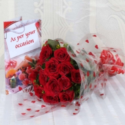 20 Red Roses Bunch N Greeting Card
