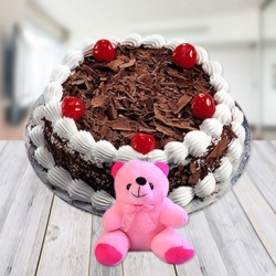 Black Forest Cake And  Pink Teddy Bear