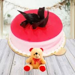 Strawberry Cake And Cute Teddy