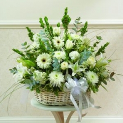 White Flower Arrangement For Bride 