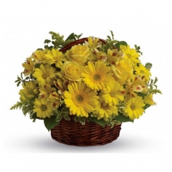 Yellow Daisies And Yellow Roses Bouquet