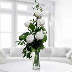 5 White Roses 