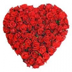 Heart Shape Of Red Rose Basket